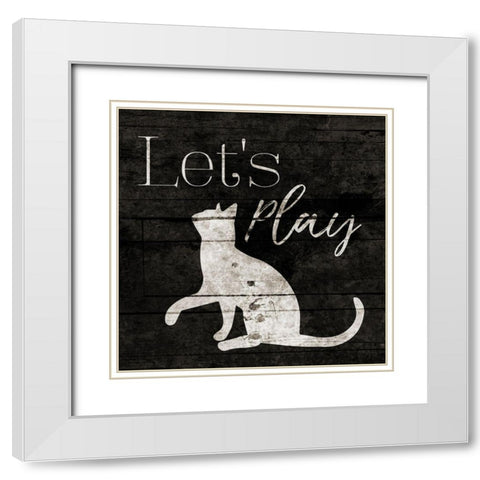Lets Play White Modern Wood Framed Art Print with Double Matting by Grey, Jace