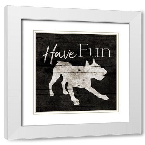 Have Fun White Modern Wood Framed Art Print with Double Matting by Grey, Jace