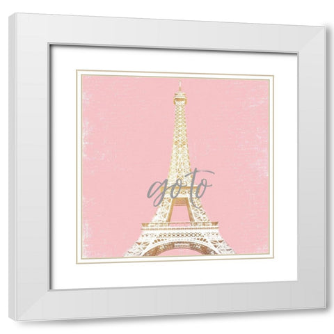 Paris Go To White Modern Wood Framed Art Print with Double Matting by Grey, Jace