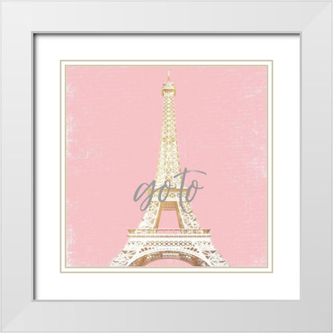 Paris Go To White Modern Wood Framed Art Print with Double Matting by Grey, Jace