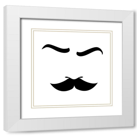 His Face White Modern Wood Framed Art Print with Double Matting by Grey, Jace
