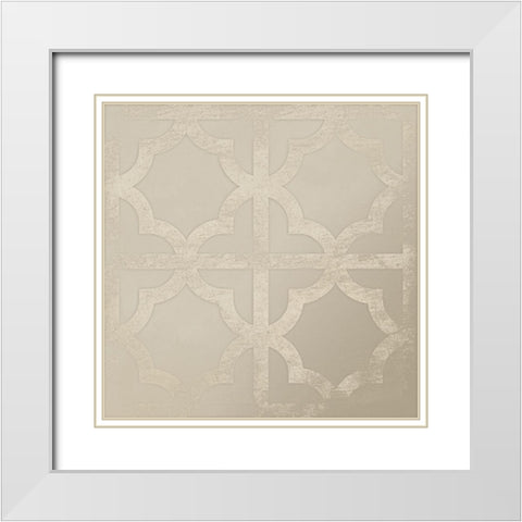 Cream Fence 1 White Modern Wood Framed Art Print with Double Matting by Grey, Jace