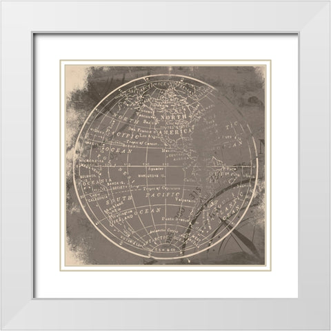 Matte World Side A White Modern Wood Framed Art Print with Double Matting by Grey, Jace