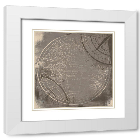 Matte World Side B White Modern Wood Framed Art Print with Double Matting by Grey, Jace