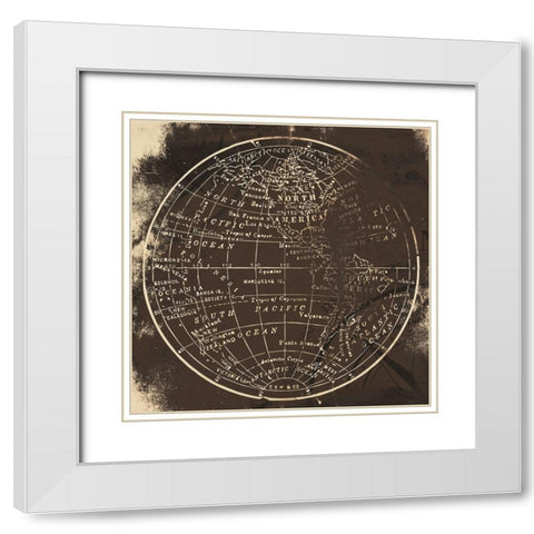 Brown Matte World Side A White Modern Wood Framed Art Print with Double Matting by Grey, Jace