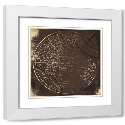 Brown Matte World Side B White Modern Wood Framed Art Print with Double Matting by Grey, Jace