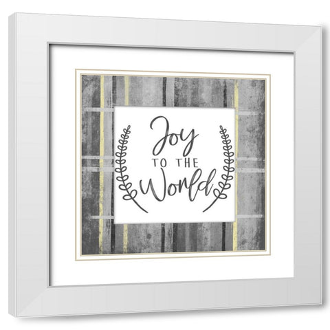 Joyful World White Modern Wood Framed Art Print with Double Matting by Grey, Jace