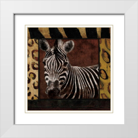 Zebra No Circles White Modern Wood Framed Art Print with Double Matting by Grey, Jace