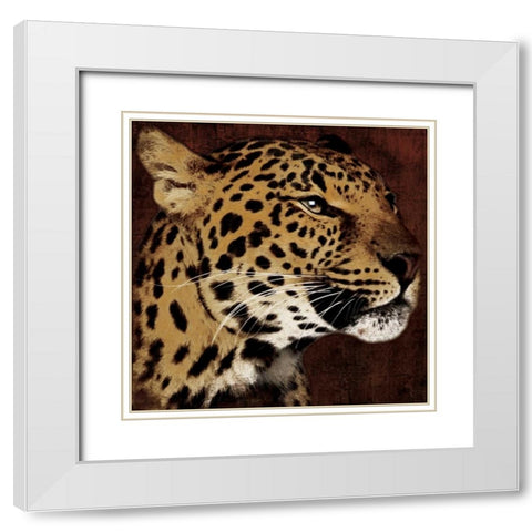 Leopard White Modern Wood Framed Art Print with Double Matting by Grey, Jace
