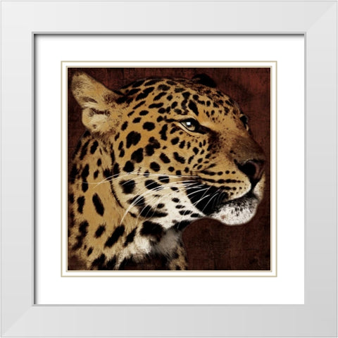 Leopard White Modern Wood Framed Art Print with Double Matting by Grey, Jace