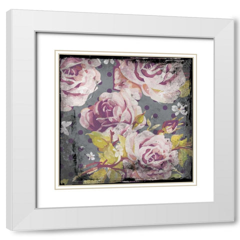 Flower pattern 2 White Modern Wood Framed Art Print with Double Matting by Grey, Jace