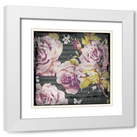 Flower pattern 2 White Modern Wood Framed Art Print with Double Matting by Grey, Jace