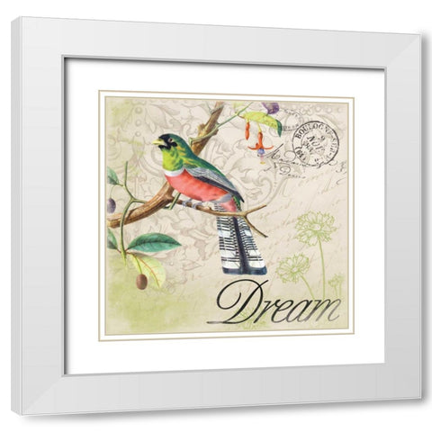 Bird1 White Modern Wood Framed Art Print with Double Matting by Grey, Jace
