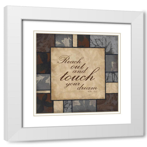 Reach out White Modern Wood Framed Art Print with Double Matting by Grey, Jace