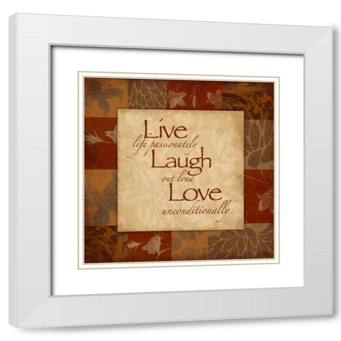 Live spice White Modern Wood Framed Art Print with Double Matting by Grey, Jace