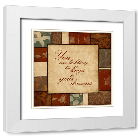 Keys White Modern Wood Framed Art Print with Double Matting by Grey, Jace