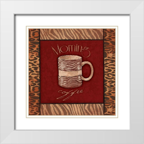 Morning coffee White Modern Wood Framed Art Print with Double Matting by Grey, Jace