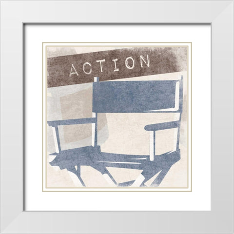 Action White Modern Wood Framed Art Print with Double Matting by Grey, Jace