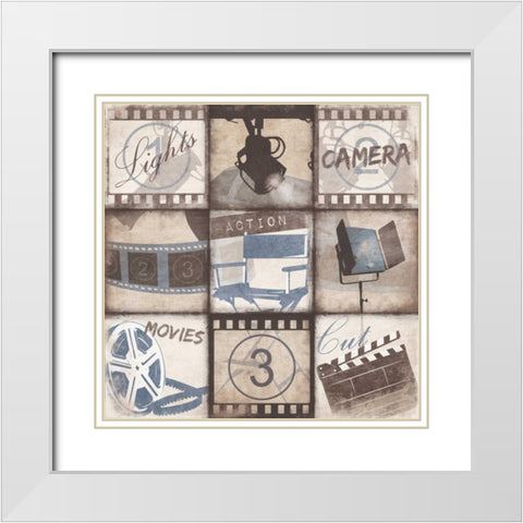 Cinema 9patch White Modern Wood Framed Art Print with Double Matting by Grey, Jace
