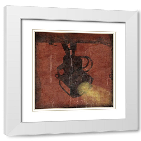 Cinema red White Modern Wood Framed Art Print with Double Matting by Grey, Jace