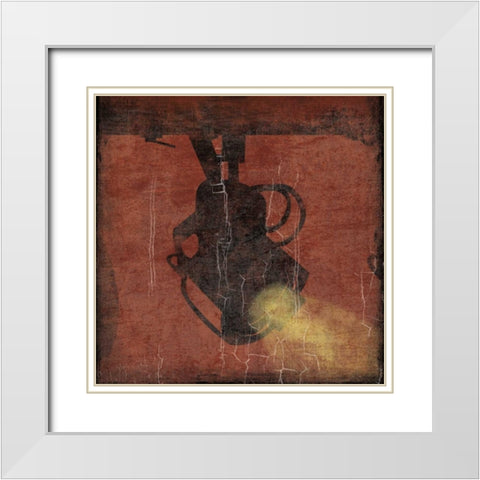 Cinema red White Modern Wood Framed Art Print with Double Matting by Grey, Jace