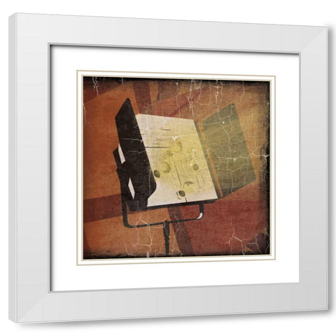 Cinema red White Modern Wood Framed Art Print with Double Matting by Grey, Jace