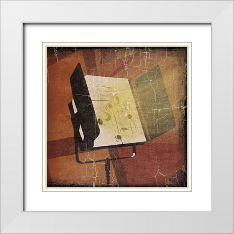 Cinema red White Modern Wood Framed Art Print with Double Matting by Grey, Jace