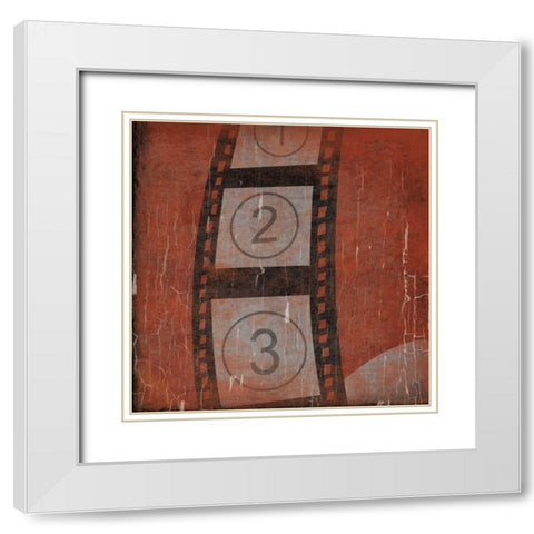 Cinema red White Modern Wood Framed Art Print with Double Matting by Grey, Jace