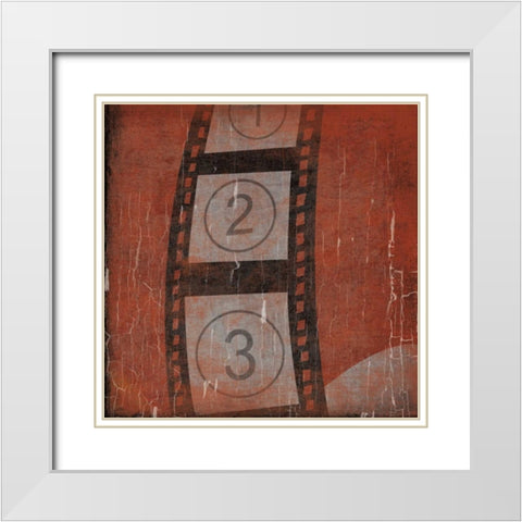 Cinema red White Modern Wood Framed Art Print with Double Matting by Grey, Jace