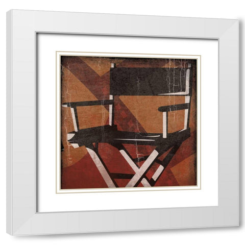 Cinema red White Modern Wood Framed Art Print with Double Matting by Grey, Jace