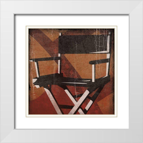 Cinema red White Modern Wood Framed Art Print with Double Matting by Grey, Jace