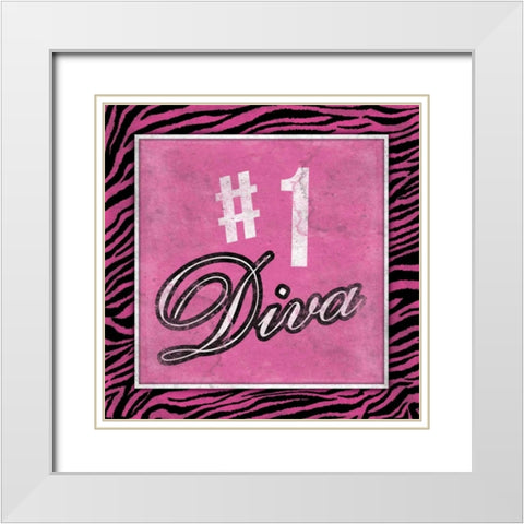 Diva 2 White Modern Wood Framed Art Print with Double Matting by Grey, Jace