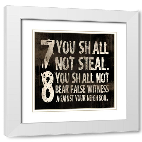 10 commandments White Modern Wood Framed Art Print with Double Matting by Grey, Jace