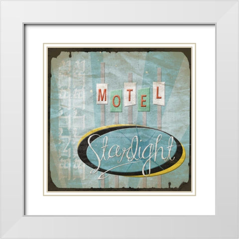 Motel White Modern Wood Framed Art Print with Double Matting by Grey, Jace