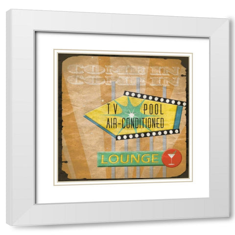 TV White Modern Wood Framed Art Print with Double Matting by Grey, Jace