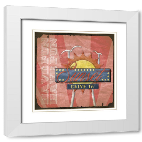 Sunset White Modern Wood Framed Art Print with Double Matting by Grey, Jace