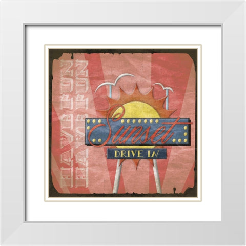 Sunset White Modern Wood Framed Art Print with Double Matting by Grey, Jace