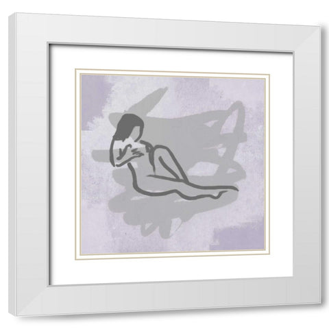 Nude 3 White Modern Wood Framed Art Print with Double Matting by Grey, Jace