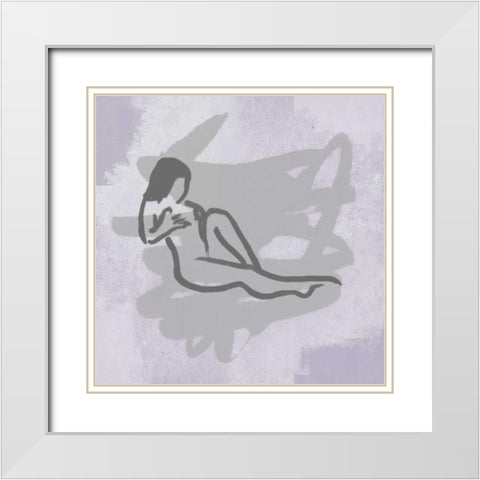 Nude 3 White Modern Wood Framed Art Print with Double Matting by Grey, Jace