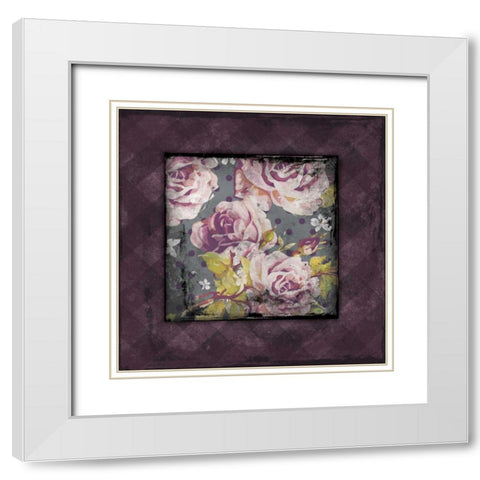 Flower Patch Bordered White Modern Wood Framed Art Print with Double Matting by Grey, Jace