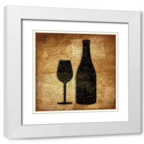 Wine Shadows B White Modern Wood Framed Art Print with Double Matting by Grey, Jace