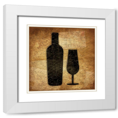 Wine Shadows C White Modern Wood Framed Art Print with Double Matting by Grey, Jace