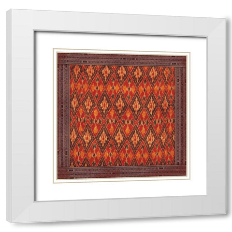 IKAT 2 White Modern Wood Framed Art Print with Double Matting by Grey, Jace