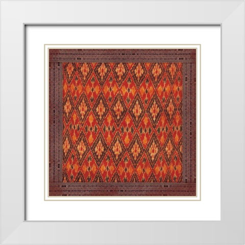 IKAT 2 White Modern Wood Framed Art Print with Double Matting by Grey, Jace