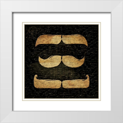 Stache Black White Modern Wood Framed Art Print with Double Matting by Grey, Jace
