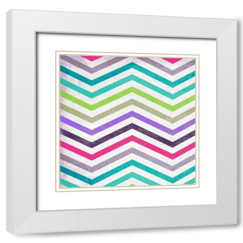 Glow ZigZag Mate White Modern Wood Framed Art Print with Double Matting by Grey, Jace