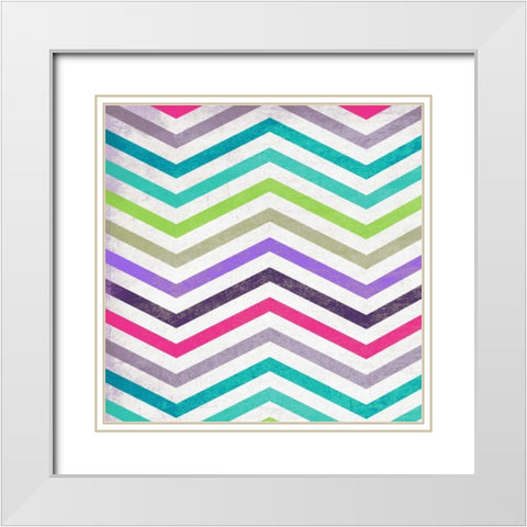 Glow ZigZag Mate White Modern Wood Framed Art Print with Double Matting by Grey, Jace