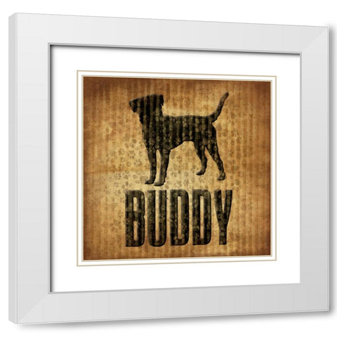 Buddy White Modern Wood Framed Art Print with Double Matting by Grey, Jace