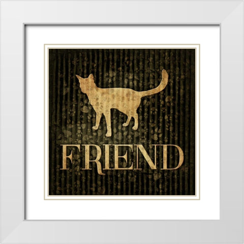Friend White Modern Wood Framed Art Print with Double Matting by Grey, Jace