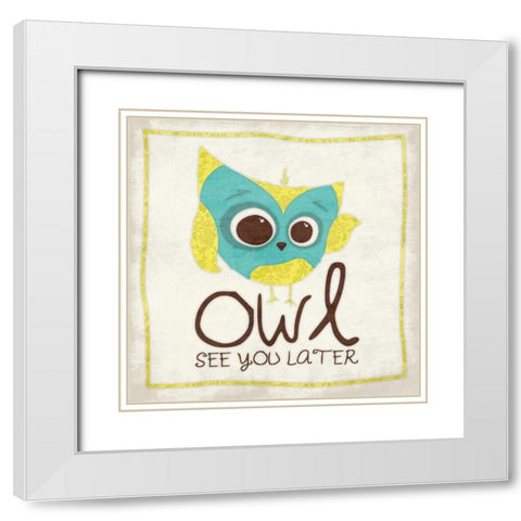 Owl See 2 White Modern Wood Framed Art Print with Double Matting by Grey, Jace